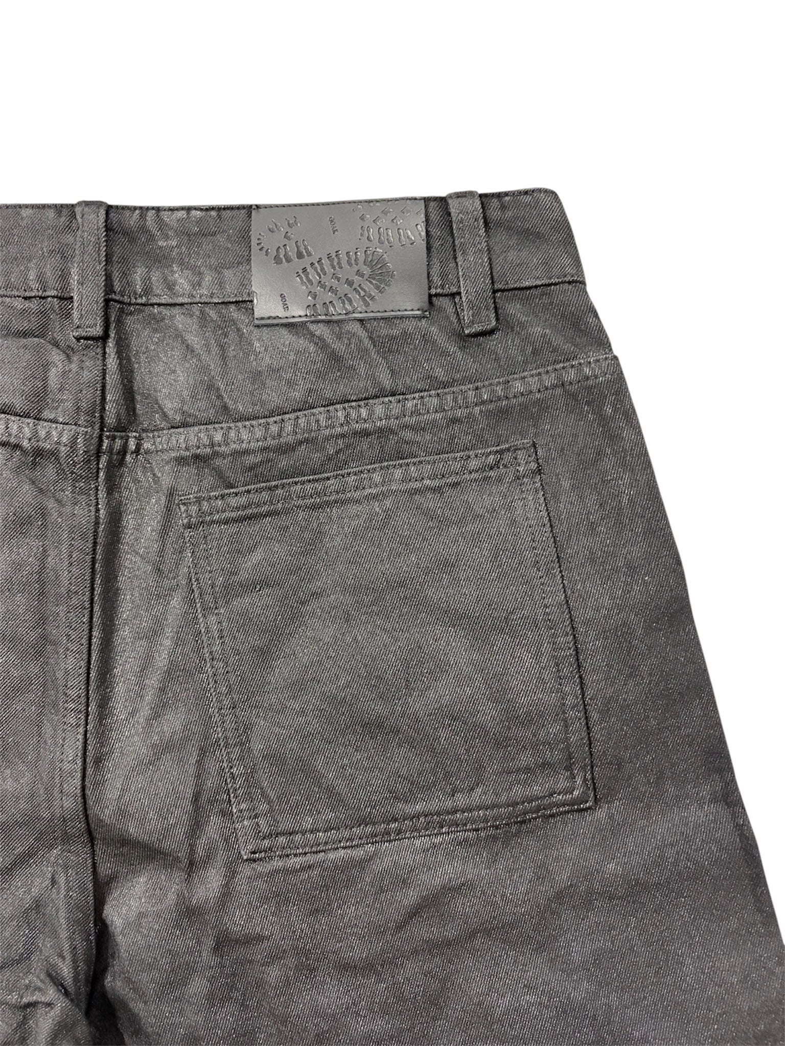 strapped baggy oil pants