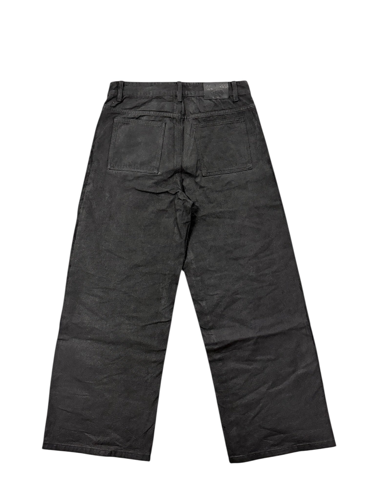 strapped baggy oil pants