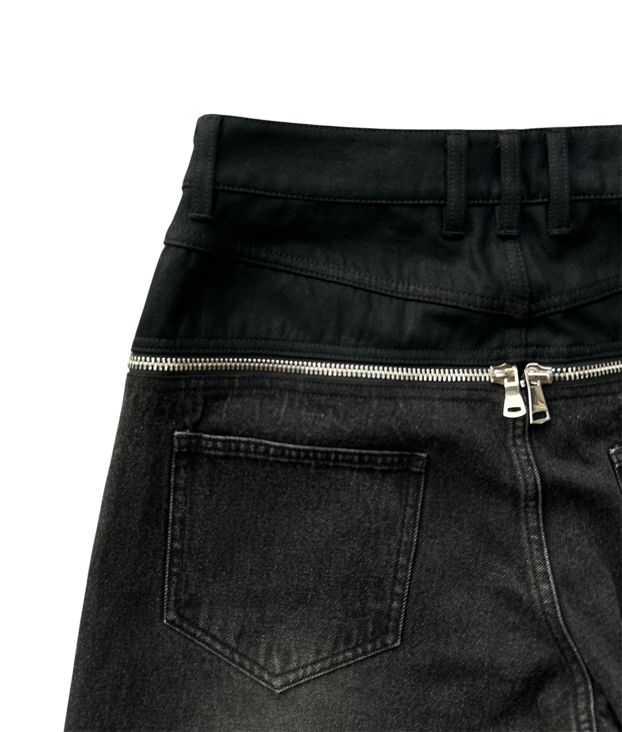 Gray zipper waist denim