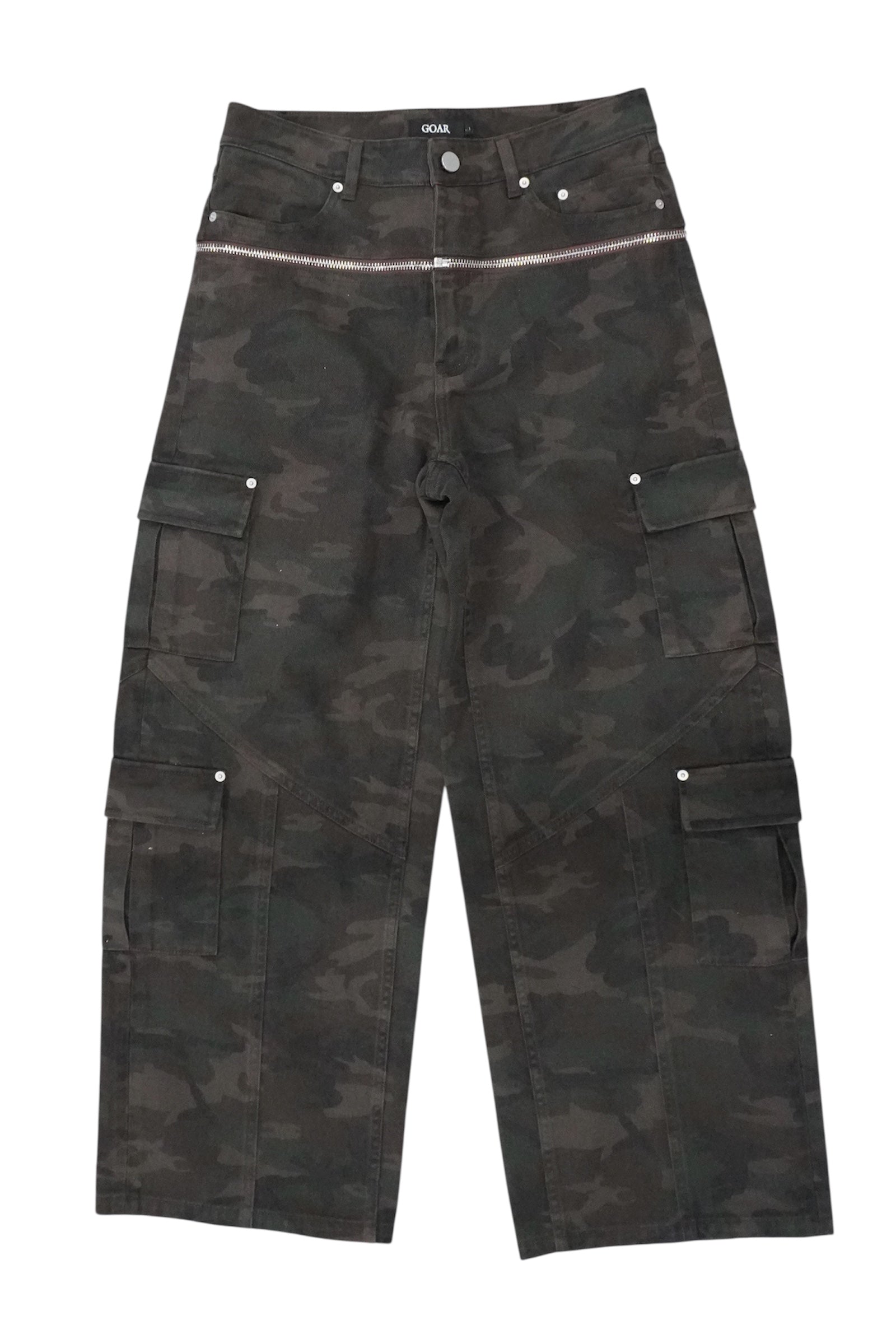 Camo zipper waisted pants