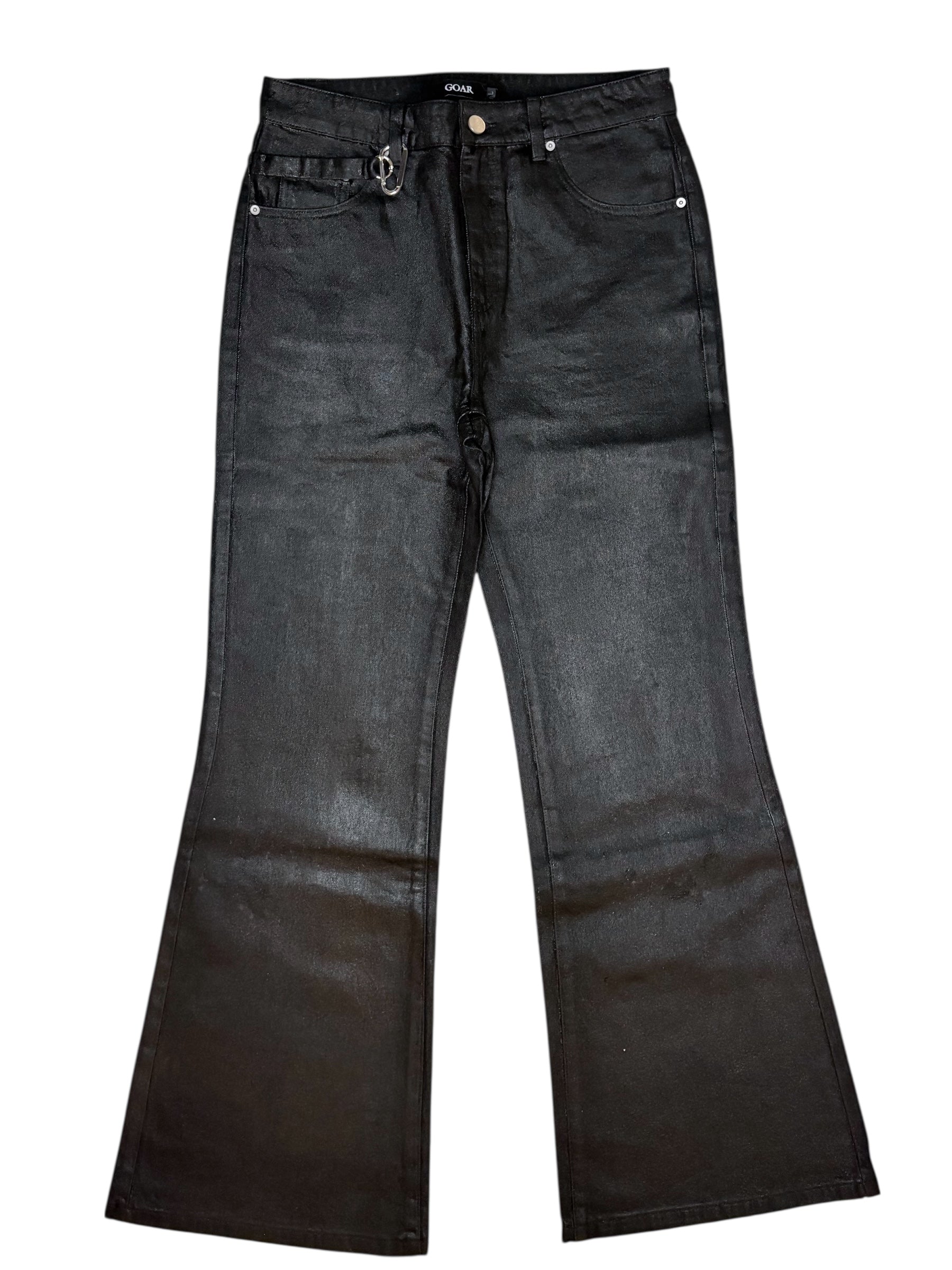 strapped flare oil pants