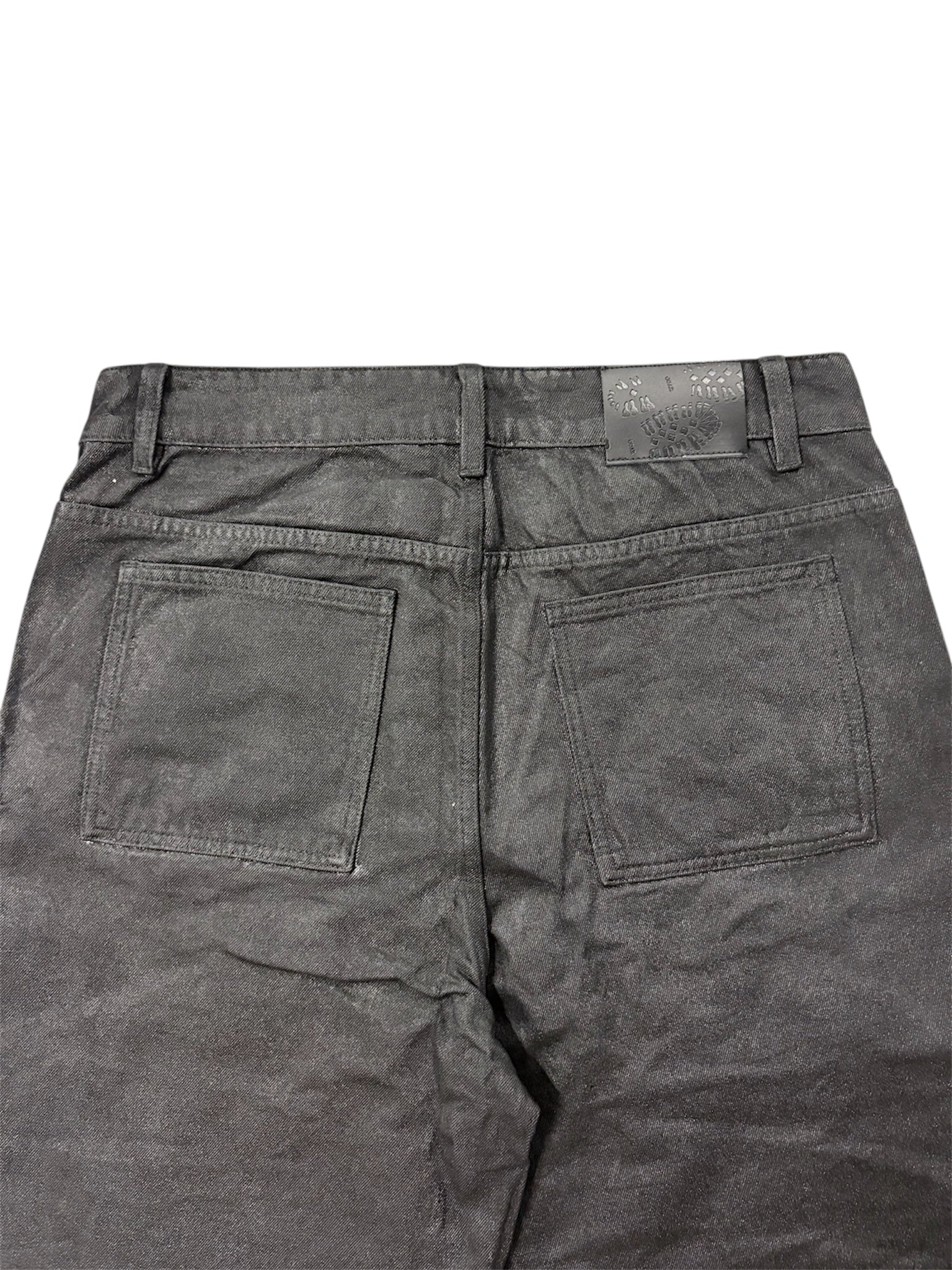 strapped baggy oil pants