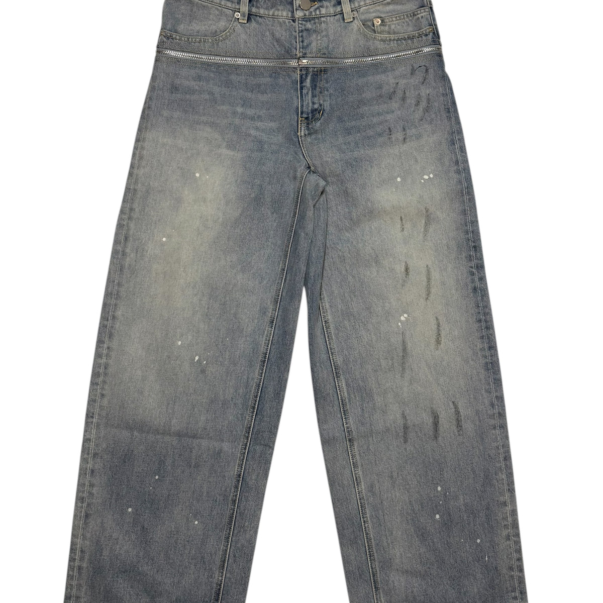 Blue waist baggy denim