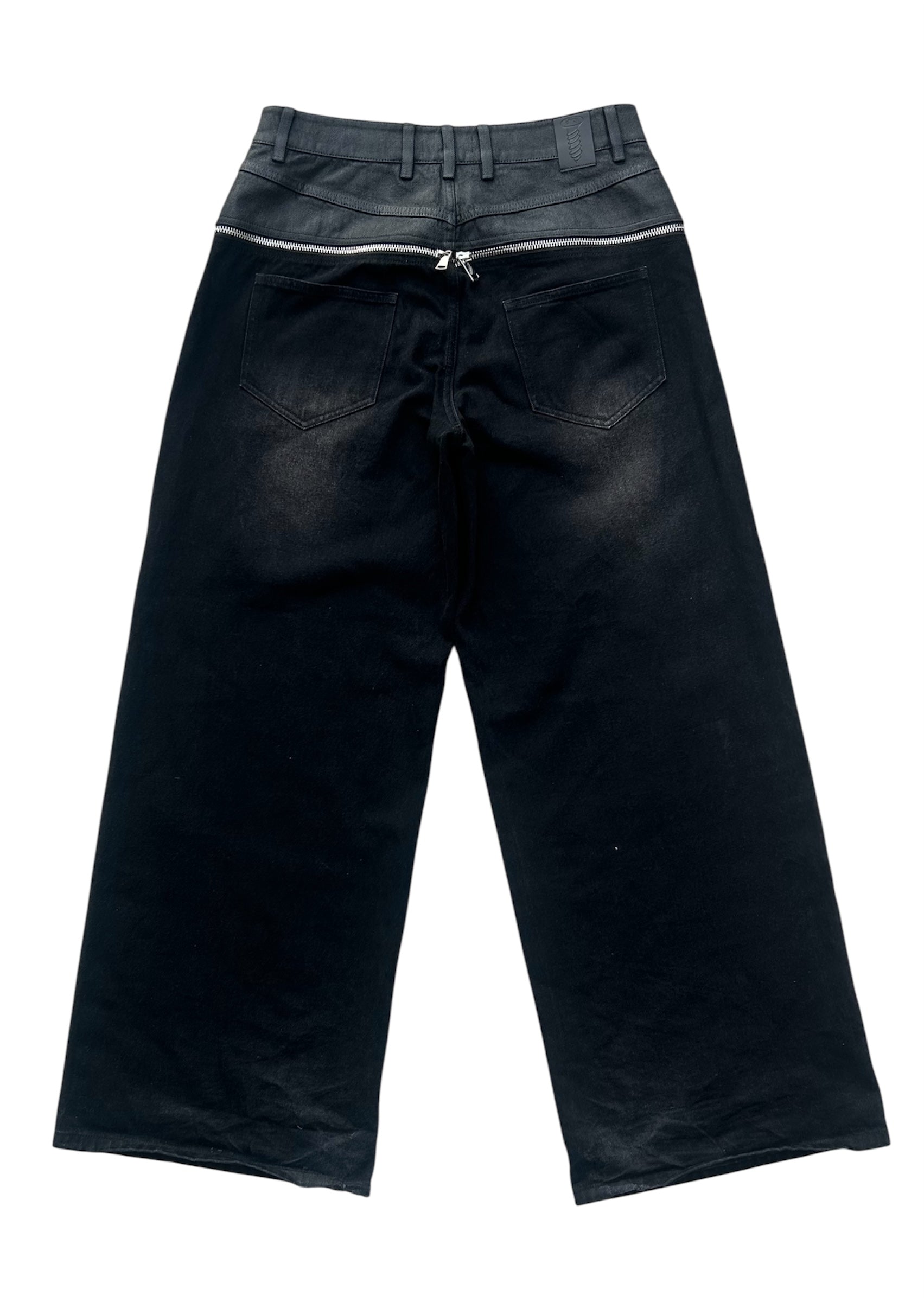 Black zipper waist denim