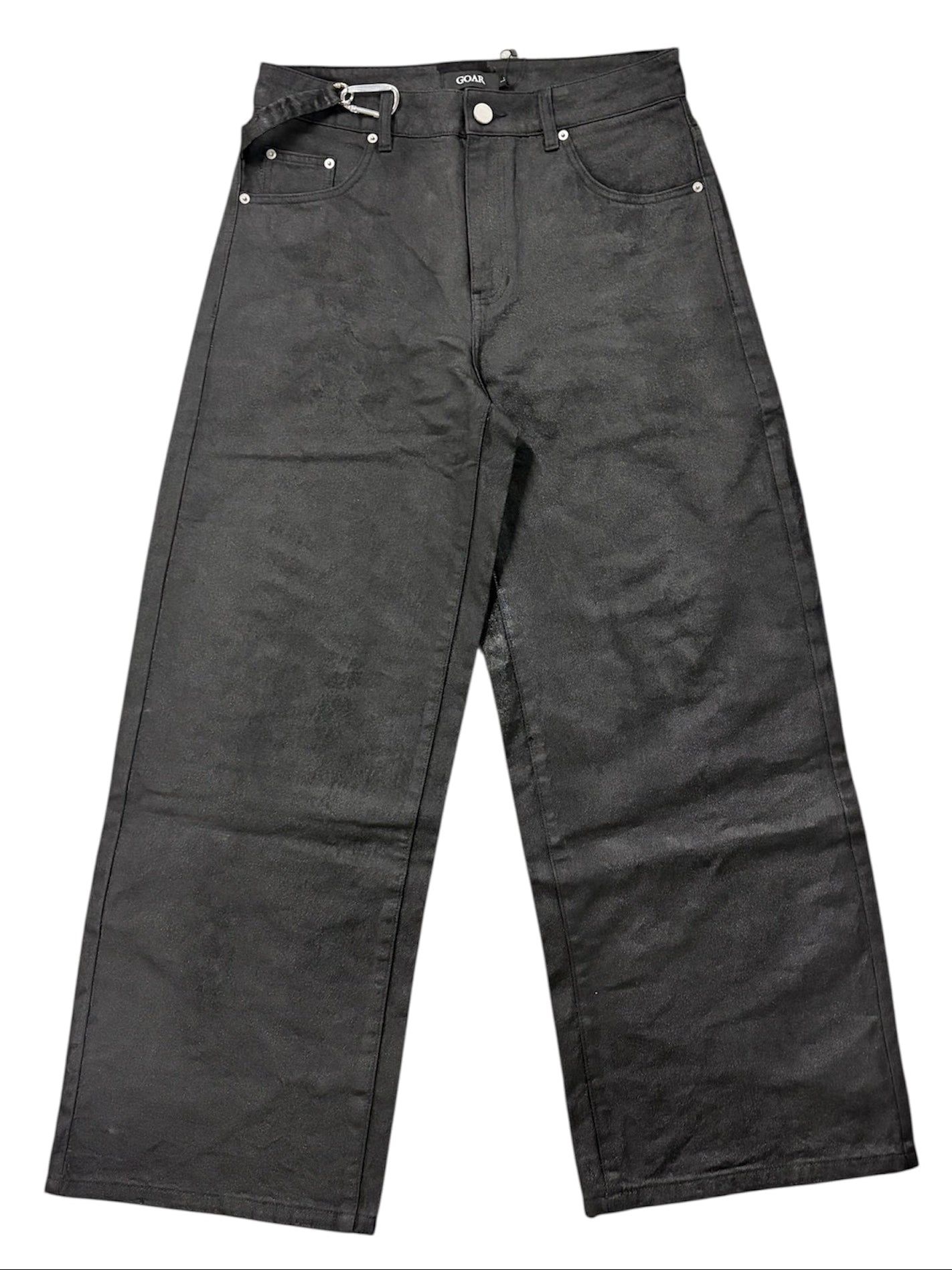 strapped baggy oil pants