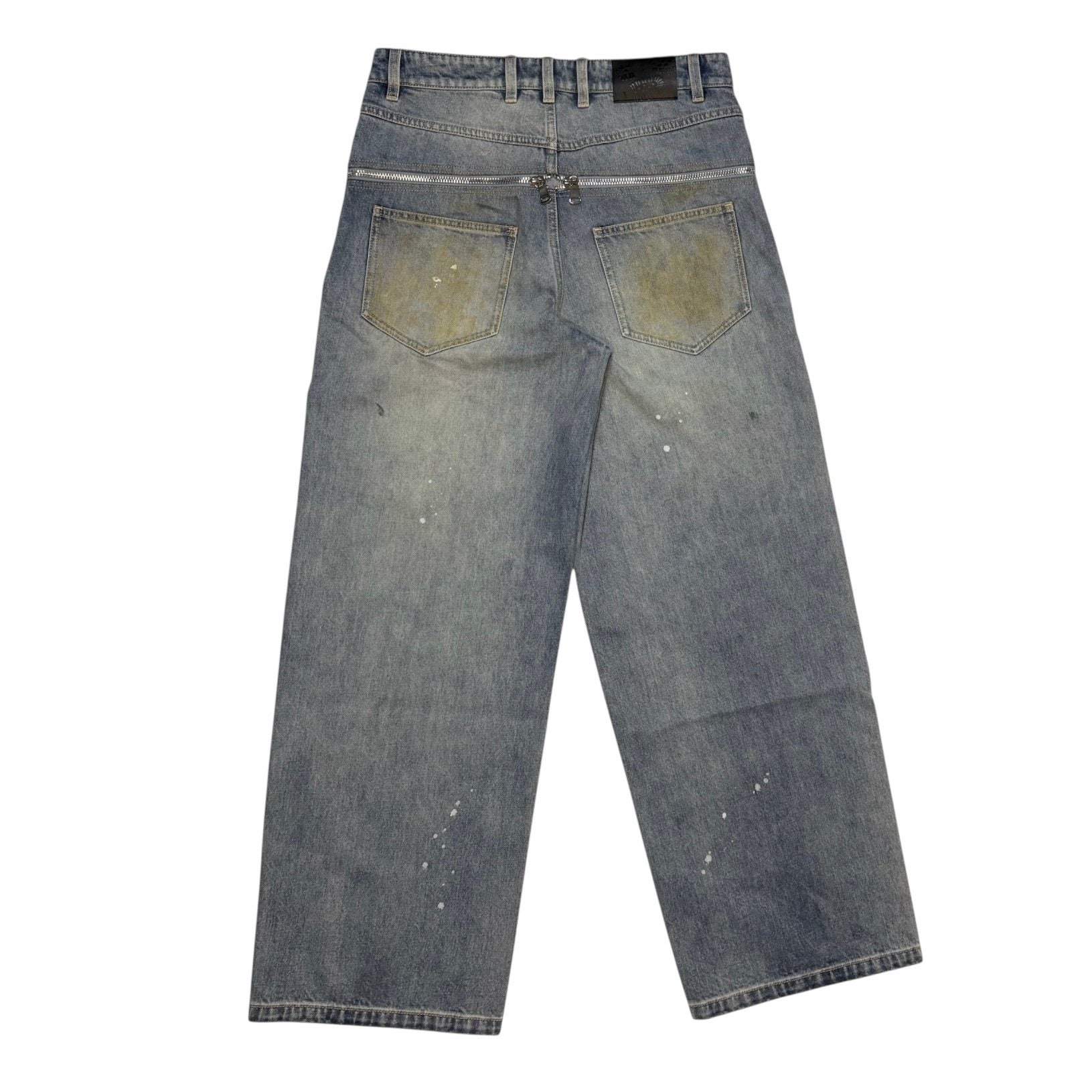 Blue waist baggy denim