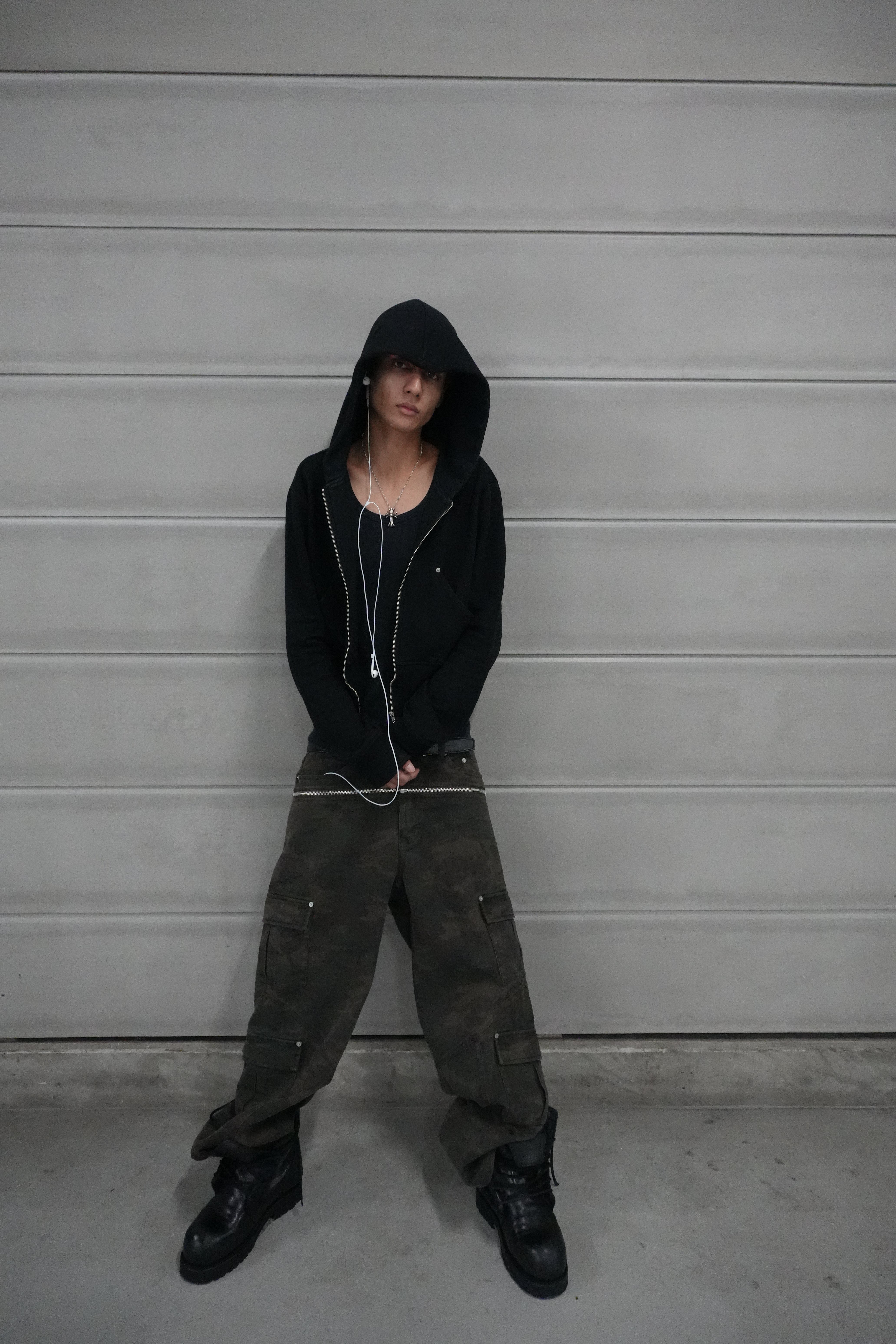 Camo zipper waisted pants