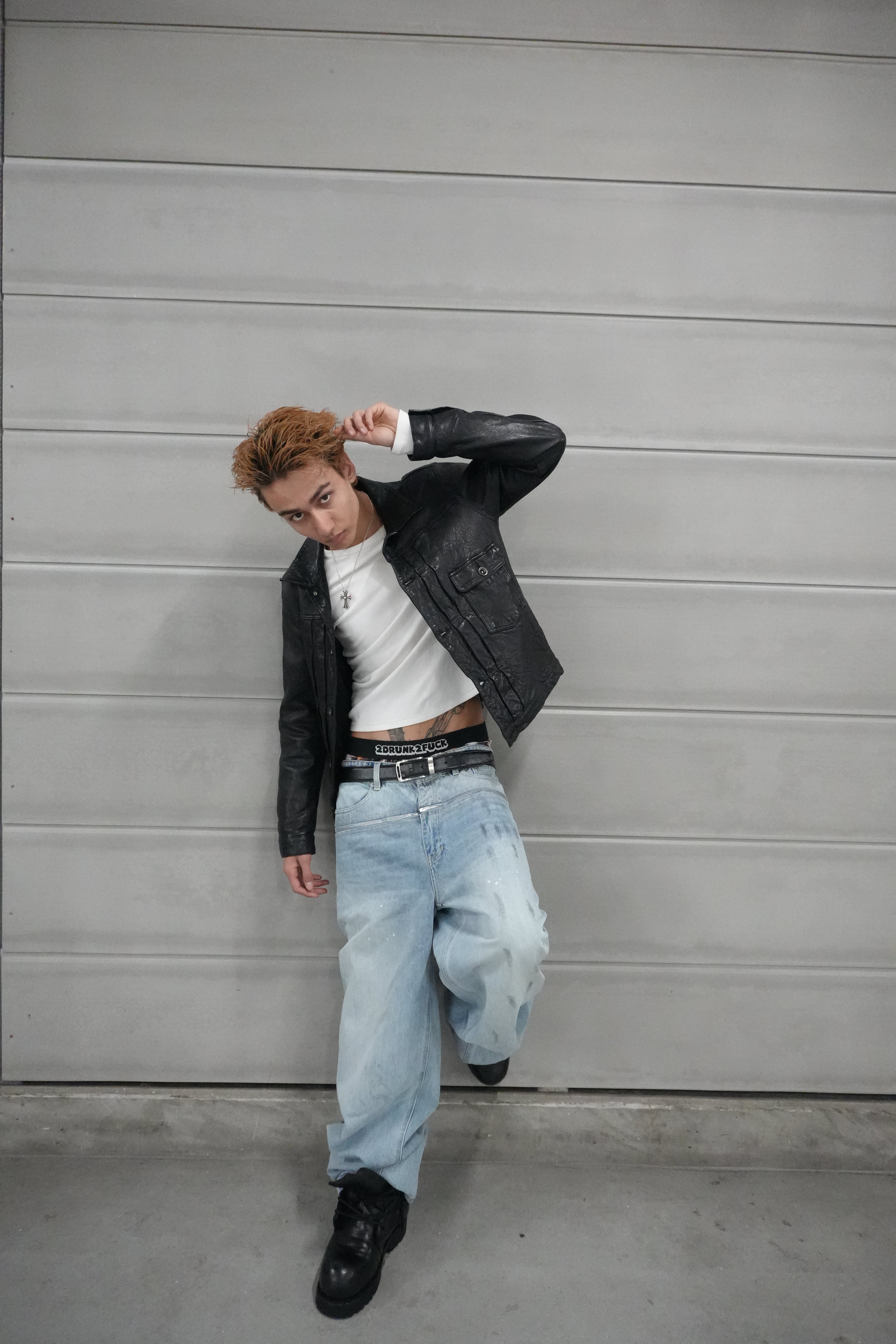 goar.archive ZIPPER WAIST DENIM BLUE デニム Blue waist baggy denim