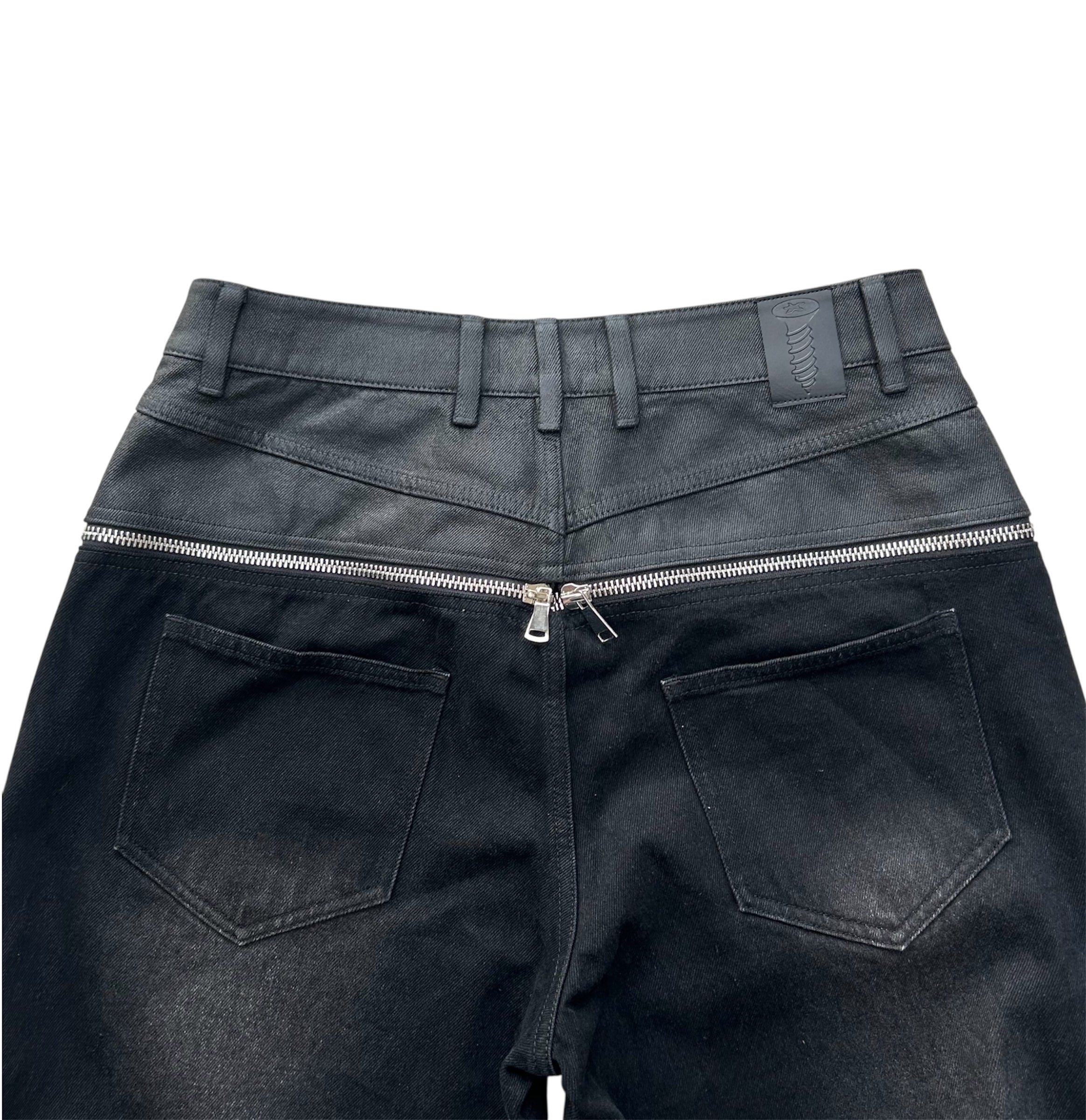 Black zipper waist denim