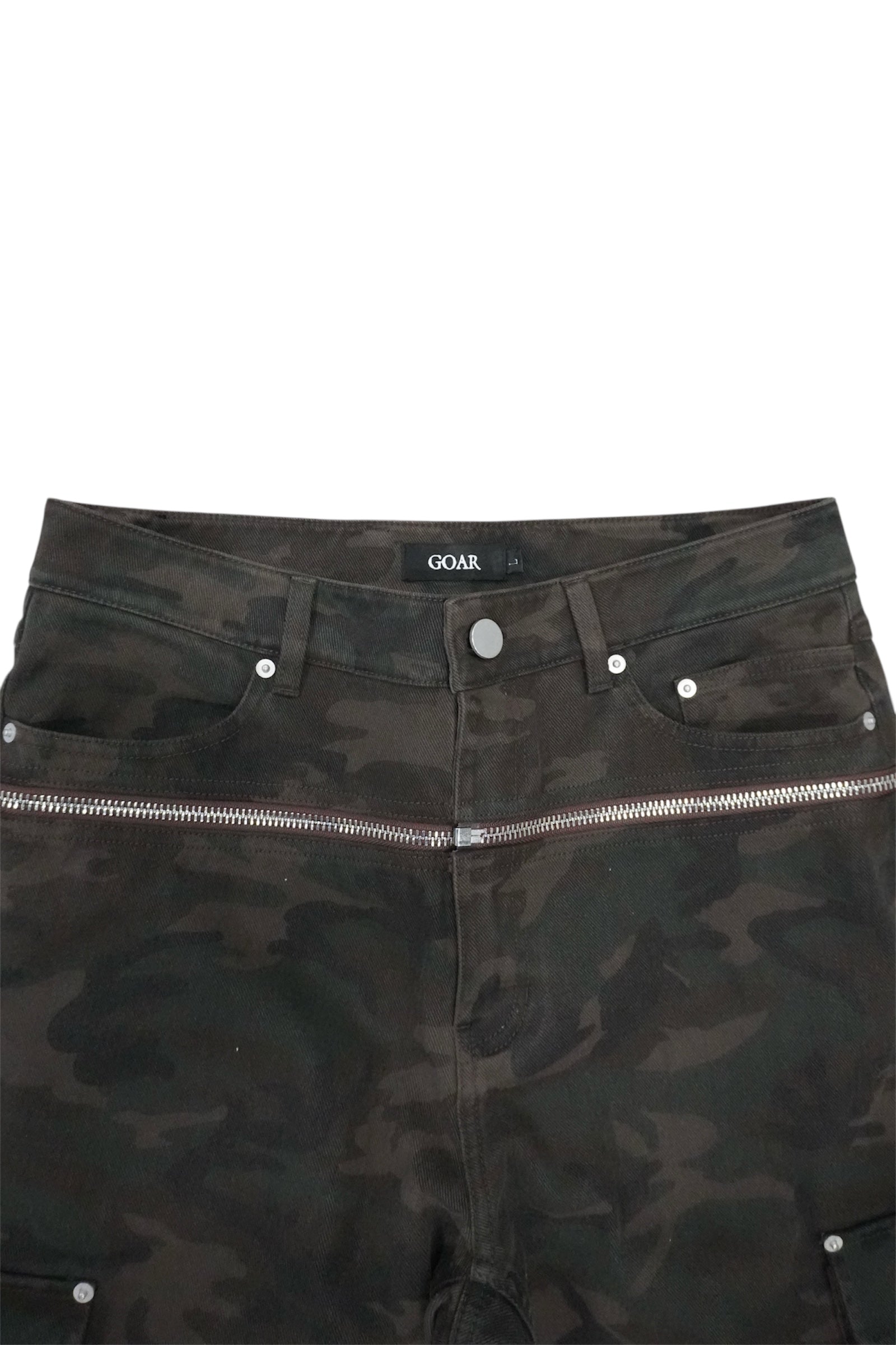 パンツ GOAR CAMO ZIPPER WAISTED PANTS Camo zipper waisted pants