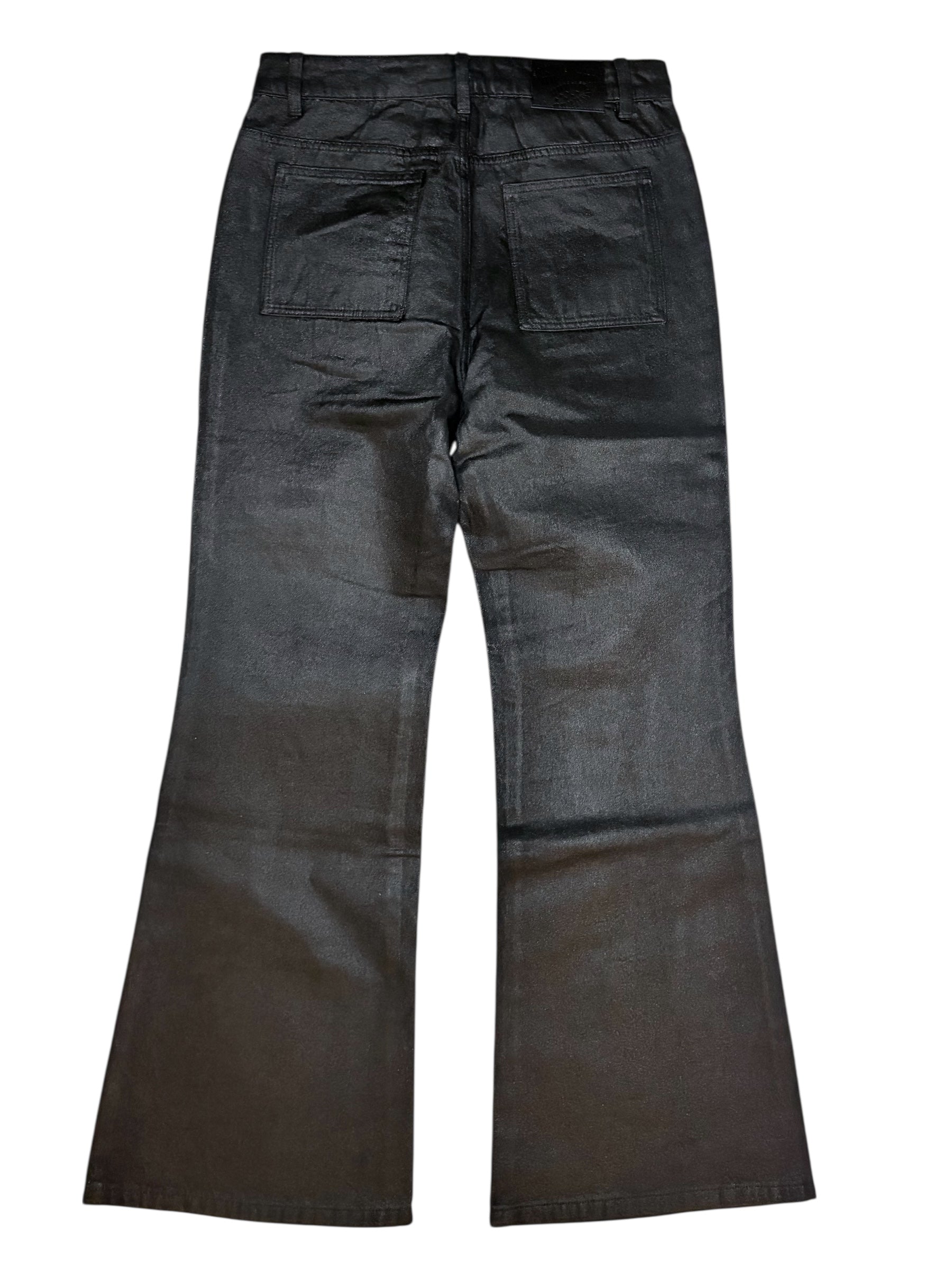 strapped flare oil pants