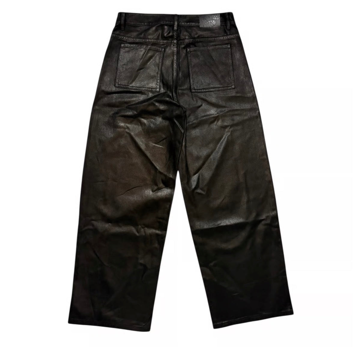 strapped baggy oil pants