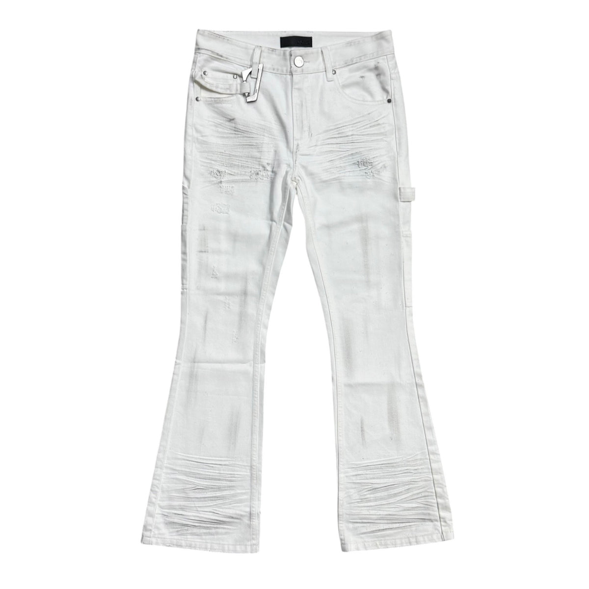 Strapped White Flare Pants
