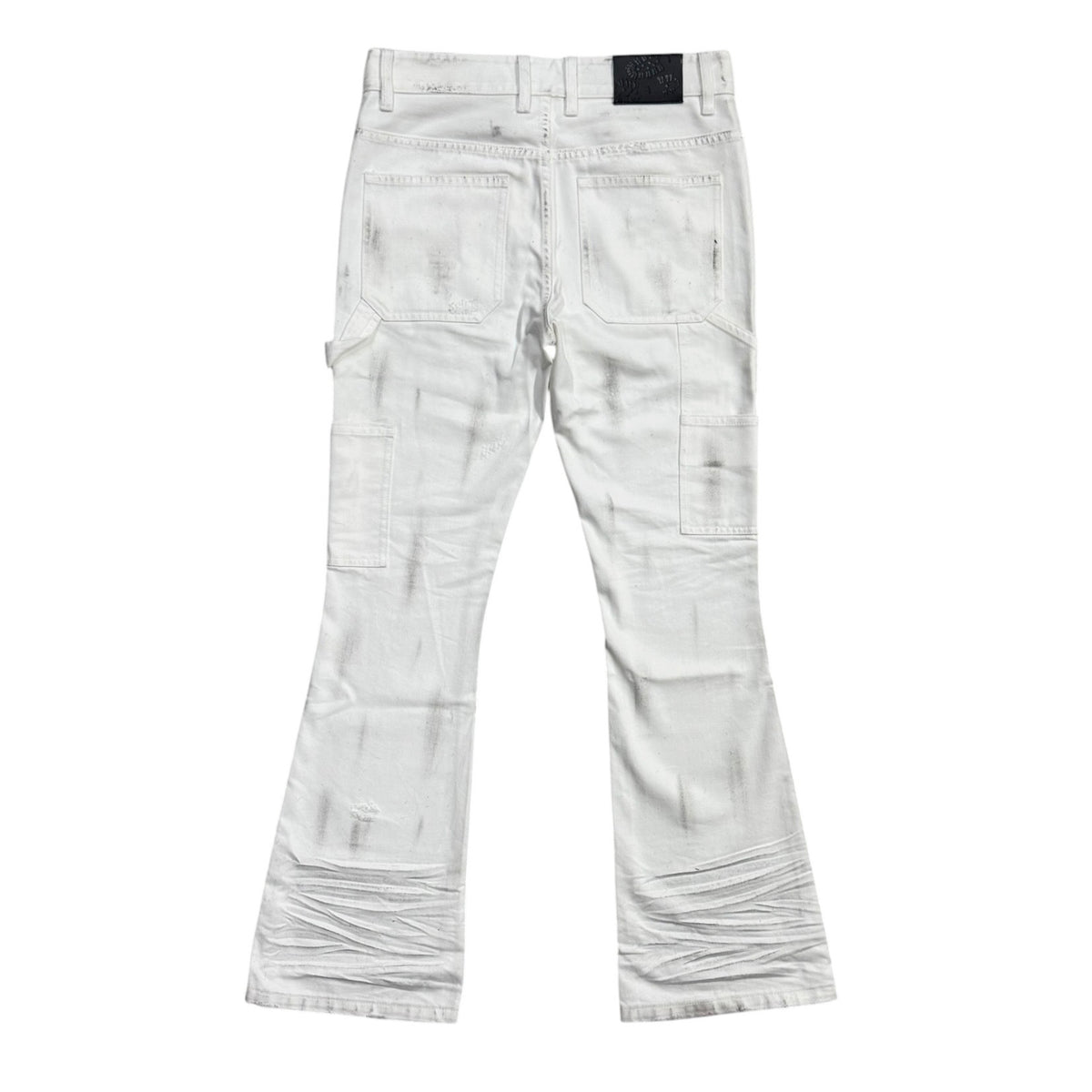 Strapped White Flare Pants