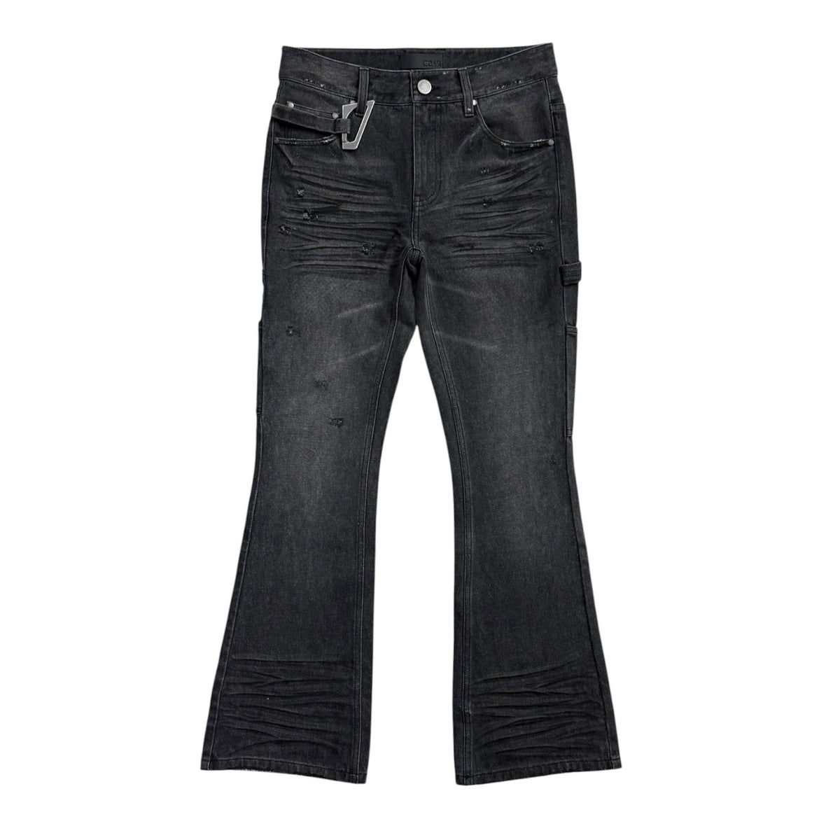 Strapped Gray Flare Denim