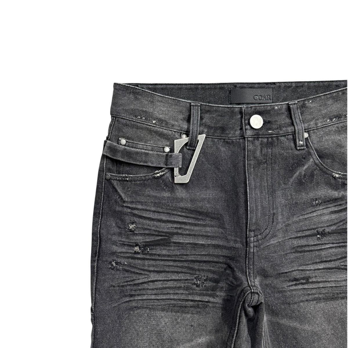 Strapped Gray Flare Denim